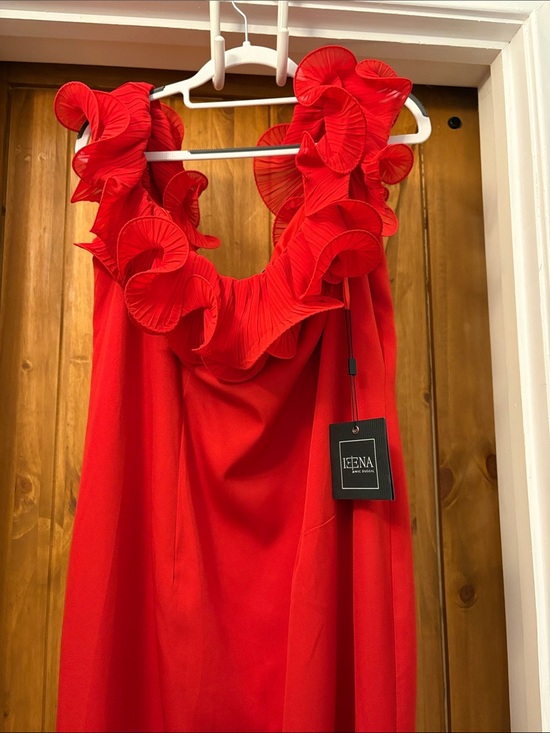 Mac Duggal Dresses & Skirts - Mac Douggal Off The Shoulder Ruffle Detail Column Gown-Red Size 16 Style 49643